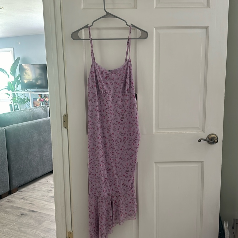💜 purple and pink floral asymmetrical wild fable dress size XL